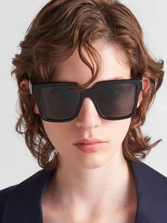 Prada Women Sunglasses Black Grey Square Oversized PR24ZS 1AB5S0 NEW AUTHENTIC main image 9